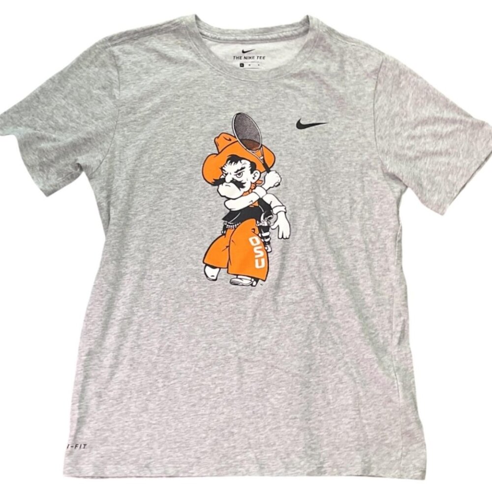 Nike Oklahoma State Cowboys Tee Shirt Medium Gray Dri-Fit NCAA New